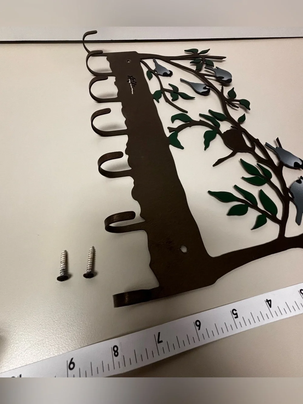 Vintage Metal Bird Wall Key or Jewelry Holder | Woodland Cottage Bronze Decor